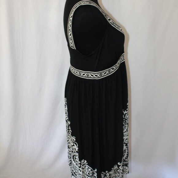 SALE Apt. 9 V Neck Black White Sleeveless Knee Length S Small EUC - Picture 7 of 12